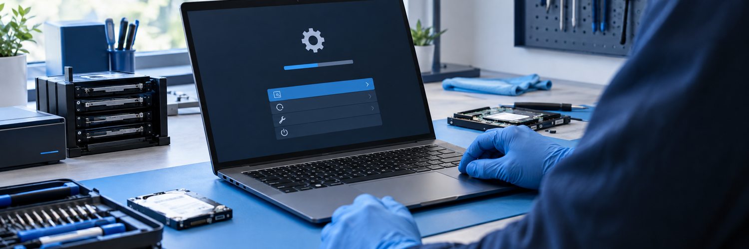 Diagnose van een laptop waarop het systeem niet opstart.