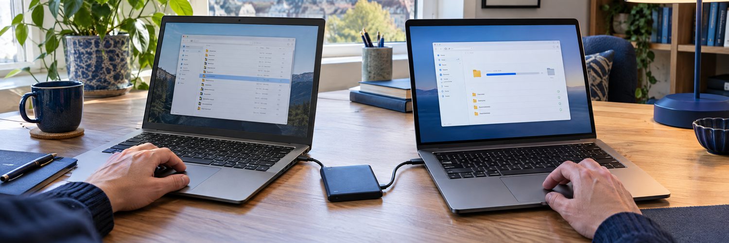 Gegevens overzetten van een oude naar een nieuwe computer.