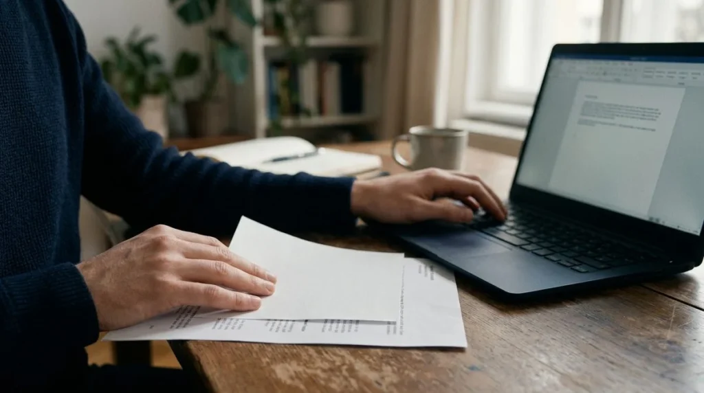 Een document wordt nagekeken op privégegevens voordat het naar een AI-dienst gaat.