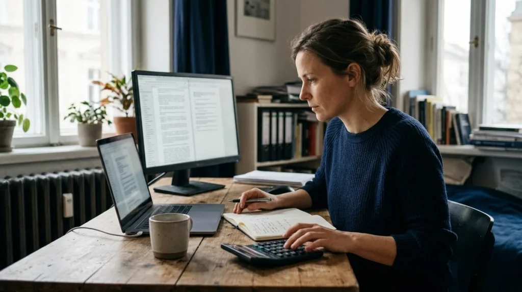 Een AI-antwoord wordt naast documentatie en eigen controlenotities gelegd.